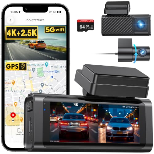 4K Dashcam GPS Avant Arrière